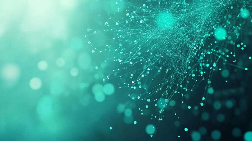 Abstract visualization of data transformation process in AI personalization