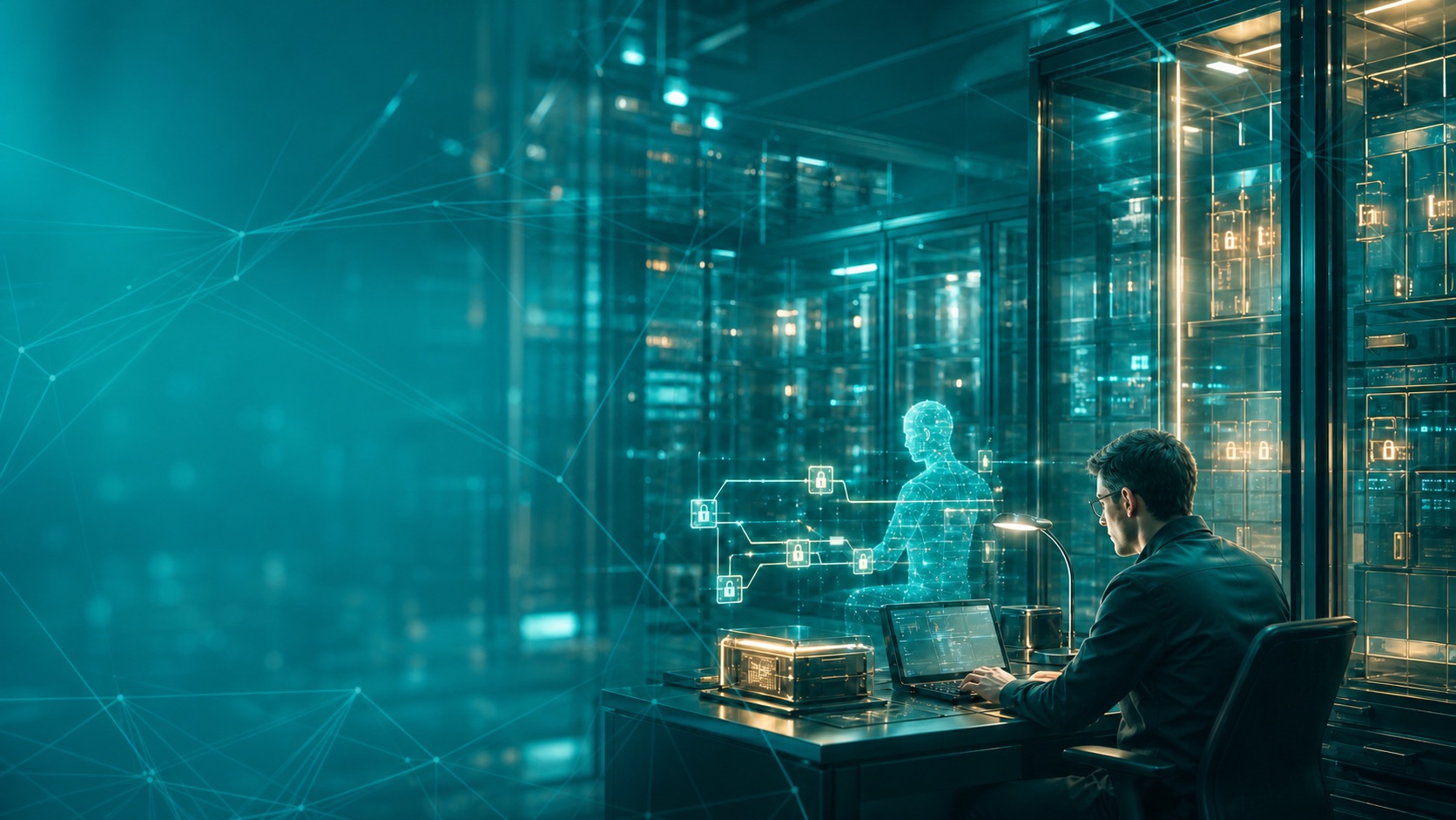 A coding agent routed through a single controlled door — Amazon Bedrock in a chosen region — with everything else it might reach fenced off.